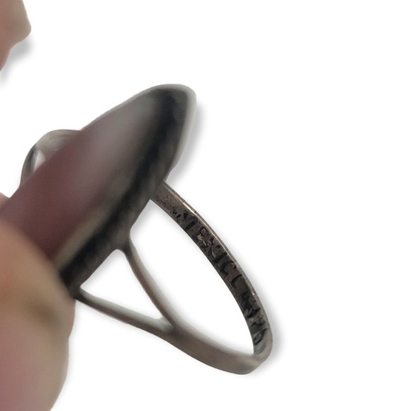 Vintage Pink Opal 925 Silver Oval Ring - Picture 6 of 11